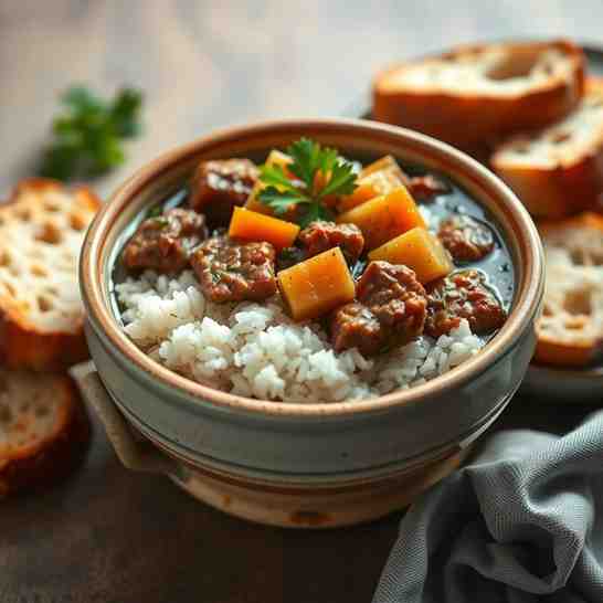 Traditional Beef Stew with Rice Recipe